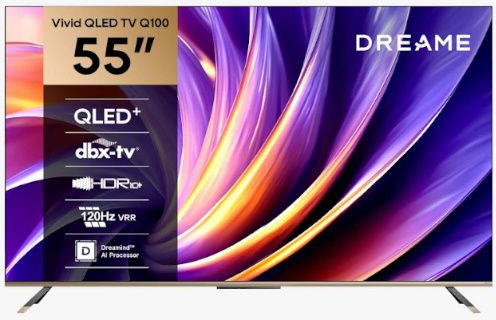 טלוויזיה חכמה ''55 DREAME QLED MINI LED דרימי דגם 55Q100