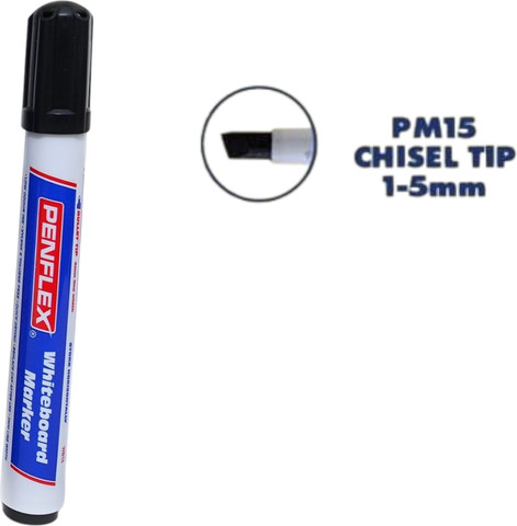 טוש שחור ראש שטוח פרמננט PM15 + טוש מחיק במתנה
