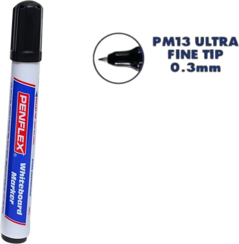 טוש שחור ראש עגול 0.3 מ"מ פרמננט PM13 + טוש מחיק במתנה