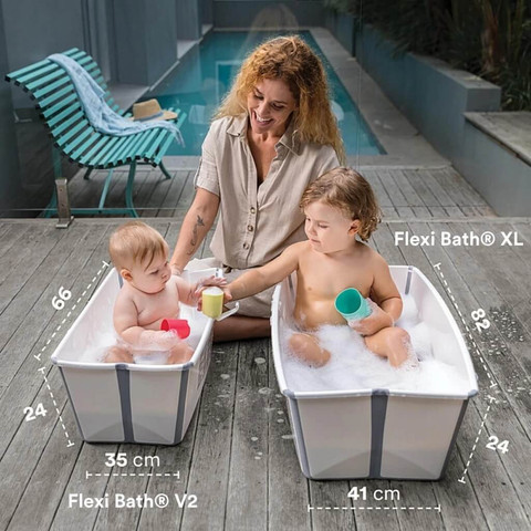 אמבטיה מתקפלת Flexi Bath XL צבע לבן/אפור  STOKKE