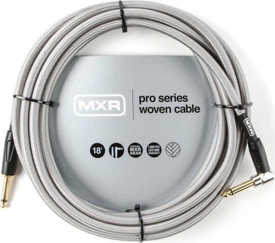כבל 4 מטר עם פלג זוית MXR DCIW12R WOVEN SILVER 12FT PL-PL