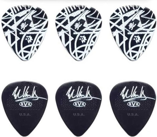 מארז עם 6 מפרטים DUNLOP EVH VHI picks 0.6mm