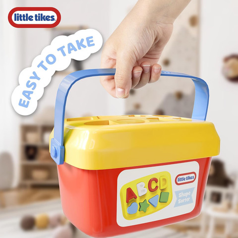 דלי מיון צורות ואותיות ABC לפעוטות עם ידית נשיאה