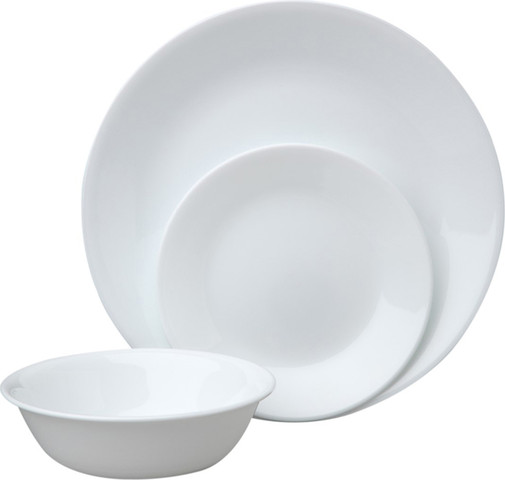 סט 18 צלחות Winter Frost White קורנינג