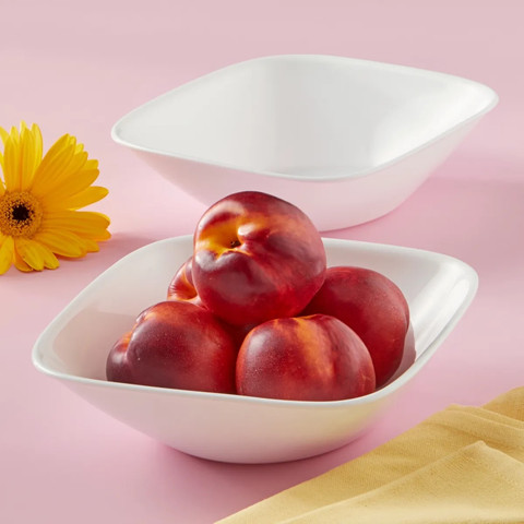 קערת סלט מרובעת 1 ליטר Pure White קורל