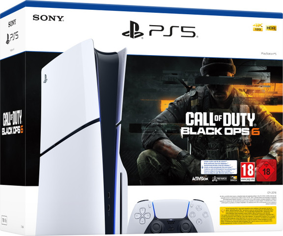 קונסולת משחק סוני פלייסטיישן Sony Playstation 5 Slim כולל שובר למשחק Call of Duty BO6 פלייסטיישן 5 PS5 Standard + Call of Duty BO6