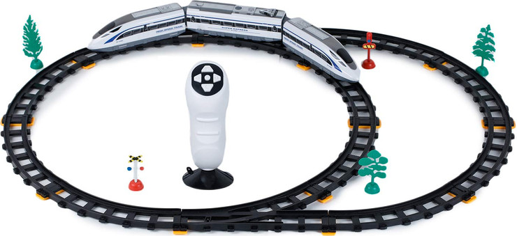 רכבת נוסעים מהירה דו כיוונית עם שלט רחוק 39 אביזרים עם אורות וצלילים