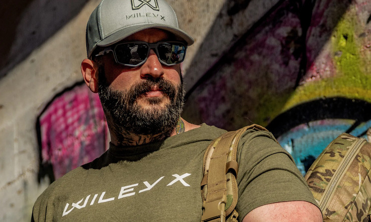 משקפי שמש ומגן פולירייזד  WILEY X דגם RECON GREY