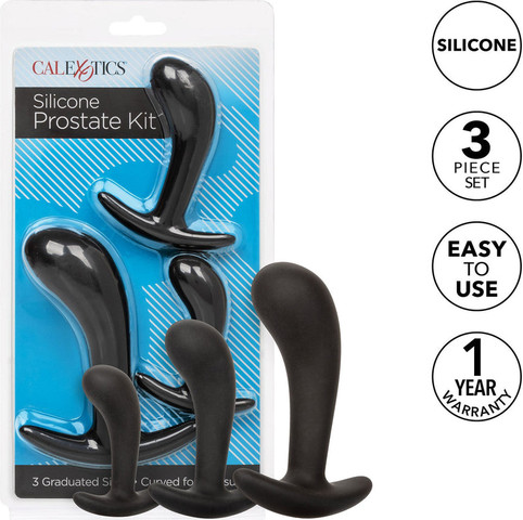 סט 3 פלאגים אנאלים מסיליקון | Silicone Prostate Kit ,שחור