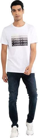 טי שירט Calvin Klein לגברים בדגם Printed Logo