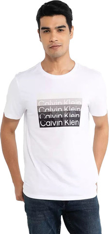 טי שירט Calvin Klein לגברים בדגם Printed Logo