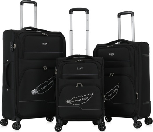 סט 3 מזוודות בד 20"/24"/28" דגם HORIZON מבית המותג היוקרתי Luan-שחור
