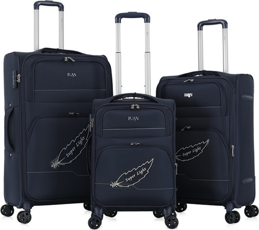 סט 3 מזוודות בד 20"/24"/28" דגם HORIZON מבית המותג היוקרתי Luan-שחור