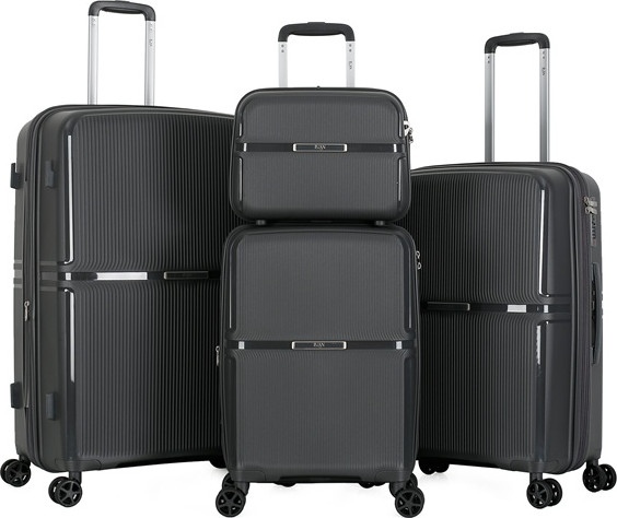 סט 3 מזוודות קשיחות 20"/25"/29" + תיק קוסמטיקה 14" דגם ORLANDO מבית המותג היוקרתי Luan-שחור