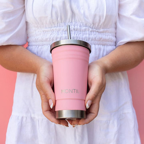 כוס שייק בצבע תות  MontiiCo Original Smoothie Cup - Strawberry