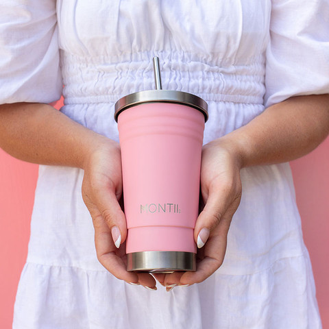 כוס שייק בצבע תות  MontiiCo Original Smoothie Cup - Strawberry