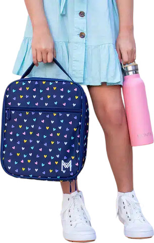 תיק אוכל מבודד גדול MontiiCo Large Insulated Lunch Bag - Hearts