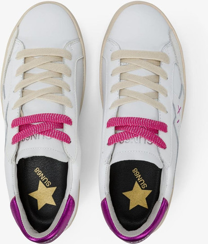 נעלי סניקרס SUN68 KATY LEATHER WHITE/FUXIA