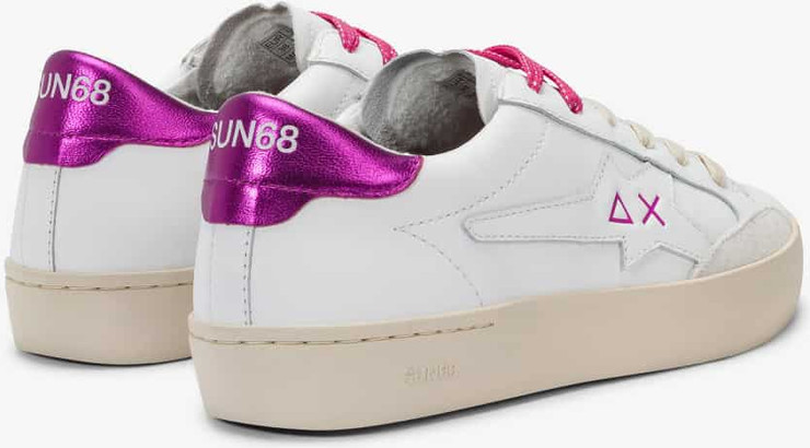 נעלי סניקרס SUN68 KATY LEATHER WHITE/FUXIA