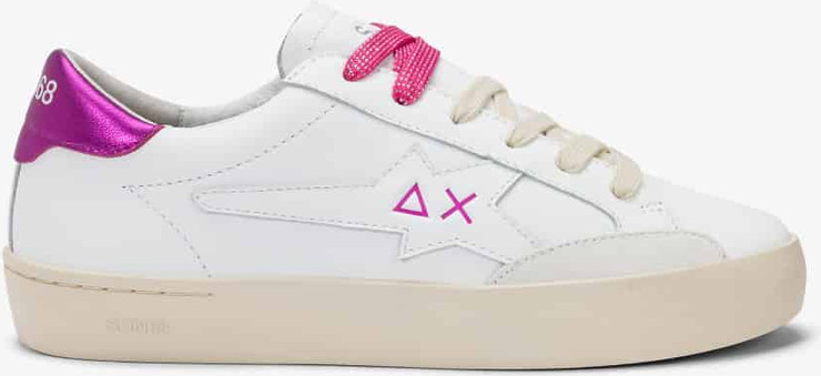 נעלי סניקרס SUN68 KATY LEATHER WHITE/FUXIA