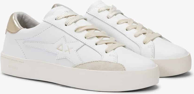 נעלי סניקרס SUN68 KATY LEATHER WHITE/GOLD