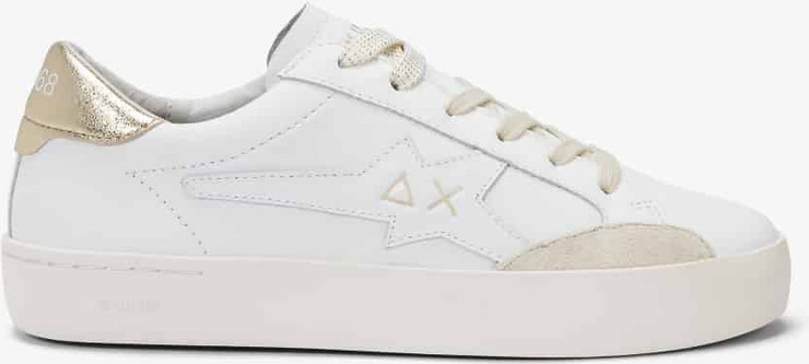 נעלי סניקרס SUN68 KATY LEATHER WHITE/GOLD