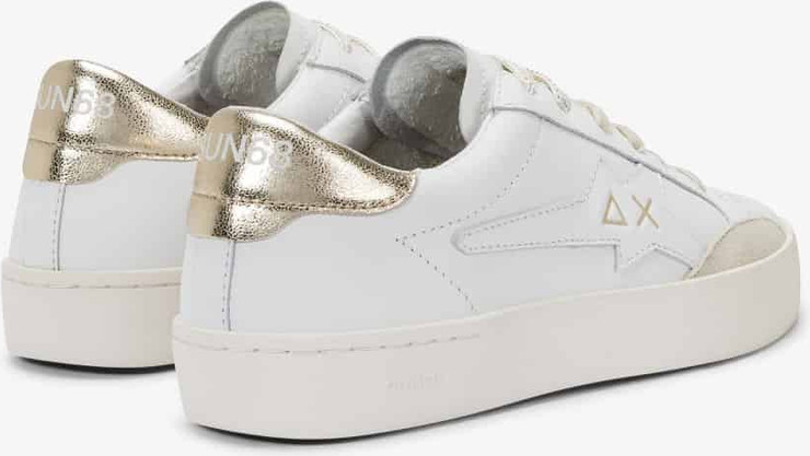 נעלי סניקרס SUN68 KATY LEATHER WHITE/GOLD
