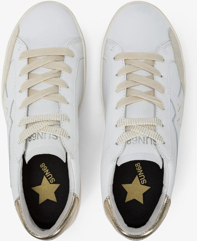 נעלי סניקרס SUN68 KATY LEATHER WHITE/GOLD