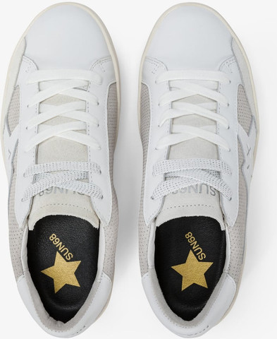 נעלי סניקרס SUN68 KATY LEATHER BIANCO/ARGENTO