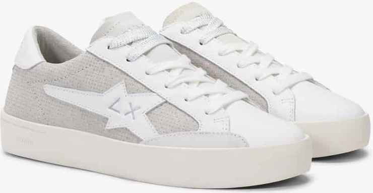 נעלי סניקרס SUN68 KATY LEATHER BIANCO/ARGENTO