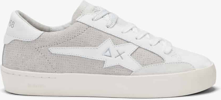 נעלי סניקרס SUN68 KATY LEATHER BIANCO/ARGENTO