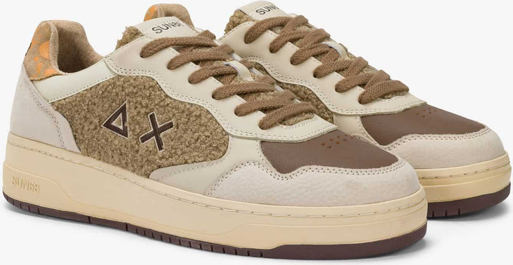 נעלי סניקרס SUN68 BIG BASKET EVO- Brown