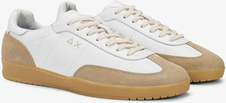 נעלי סניקרס SUN68 CALIFORNIA SUN LEATHER- WHITE/BEIGE