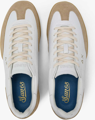 נעלי סניקרס SUN68 CALIFORNIA SUN LEATHER- WHITE/BEIGE