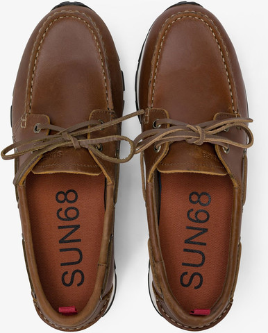 נעלי סניקרס SUN68 TOM BARCA LEATHER- BROWN