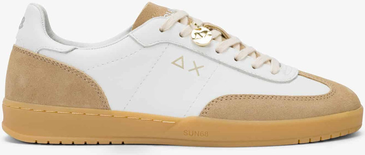 נעלי סניקרס SUN68 CALIFORNIA LEATHER- WHITE / BEIGE