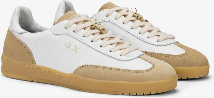 נעלי סניקרס SUN68 CALIFORNIA LEATHER- WHITE / BEIGE