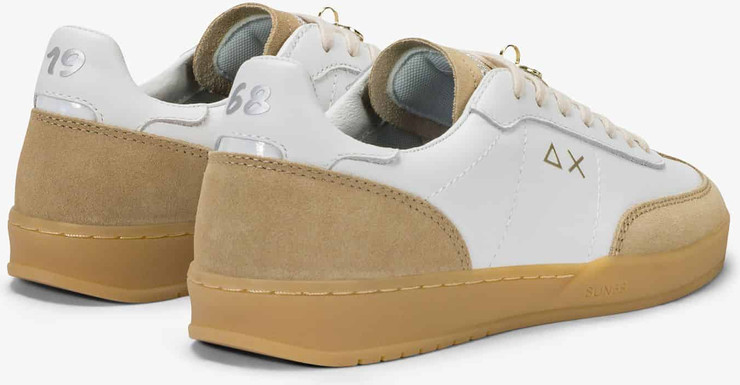 נעלי סניקרס SUN68 CALIFORNIA LEATHER- WHITE / BEIGE