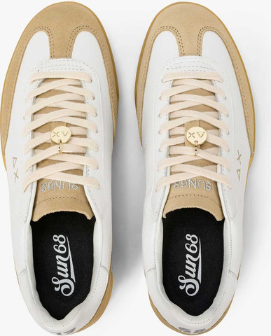 נעלי סניקרס SUN68 CALIFORNIA LEATHER- WHITE / BEIGE