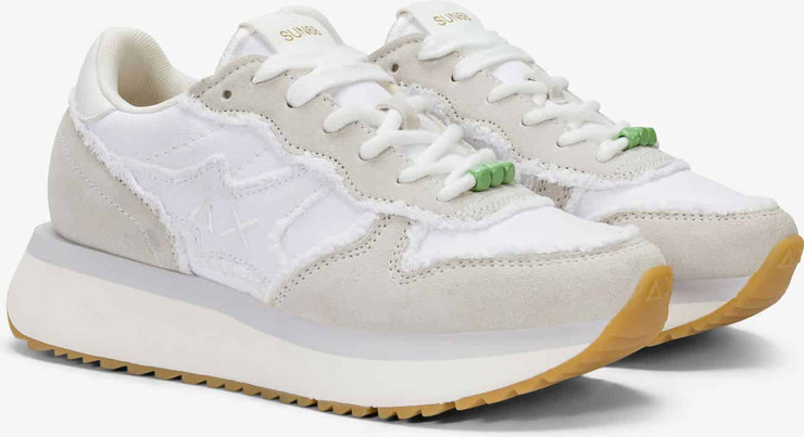 נעלי סניקרס SUN68 BIG STARGIRL CANVAS- WHITE