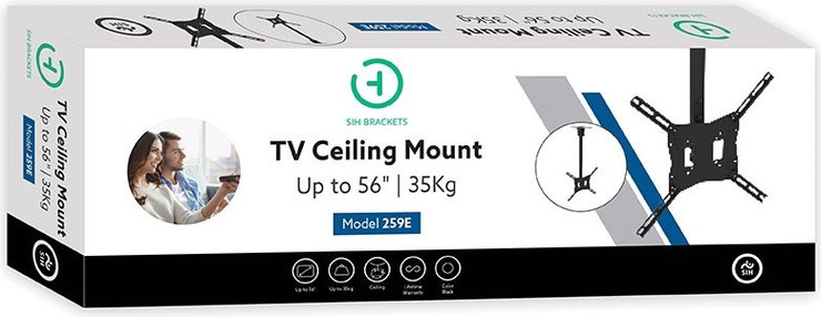 זרוע 3 תנועות תלייה מהתקרה למסכים עד 56" SIH זרועות שיח 259