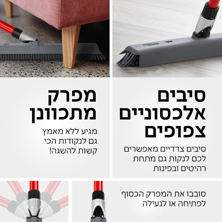 מטאטא סיליקון מפרקי להב פטנטי