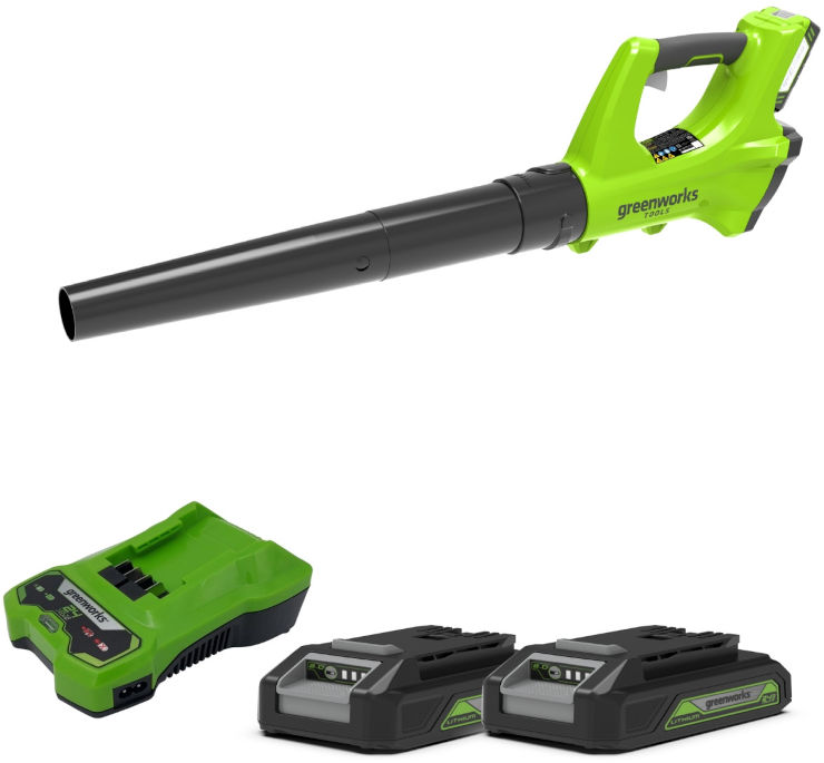 מפוח עלים חדש 24V + שתי סוללות 24V 4.0Ah + מטען מהיר