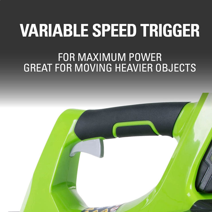 מפוח עלים חדש 24V + שתי סוללות 2.0A + מטען מהיר Greenworks