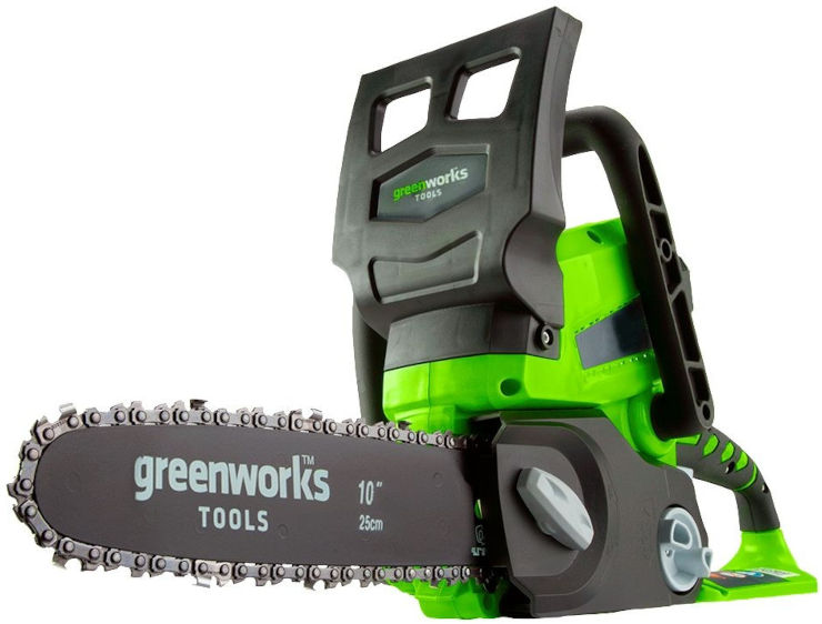 מסור שרשרת 24V + סוללה 4.0Ah ומטען מהיר Greenworks