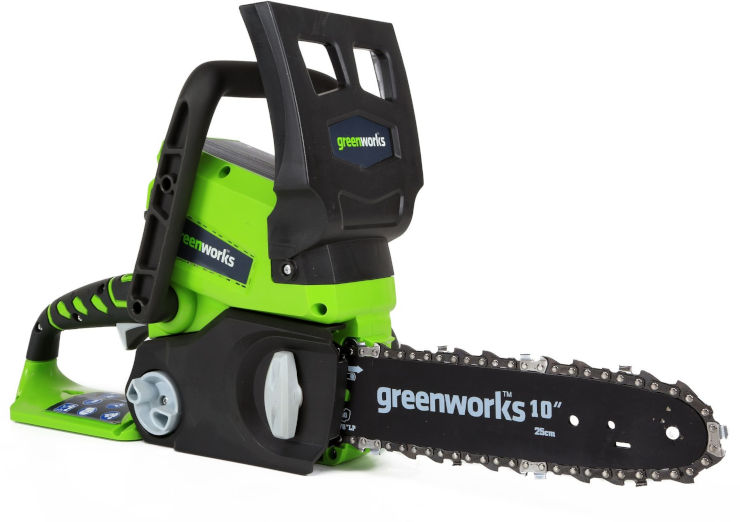 מסור שרשרת 24V + סוללה 4.0Ah ומטען מהיר Greenworks