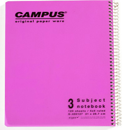 מחברת ספירלה 3 נושאים משובץ CAMPUS A4