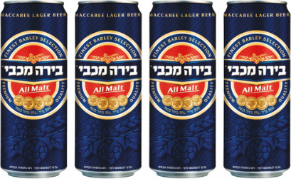 רביעיית בירה מכבי 500 מ"ל פחית