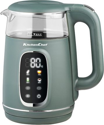 קומקום חשמלי דיגיטלי 1.7 ליטר KitchenChef קיטשן שף 5262 אפור