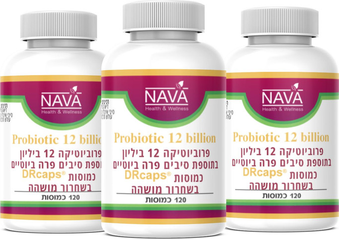 פרוביוטיקה 12 ביליון בתוספת סיבים פרה ביוטיים- 3 יח